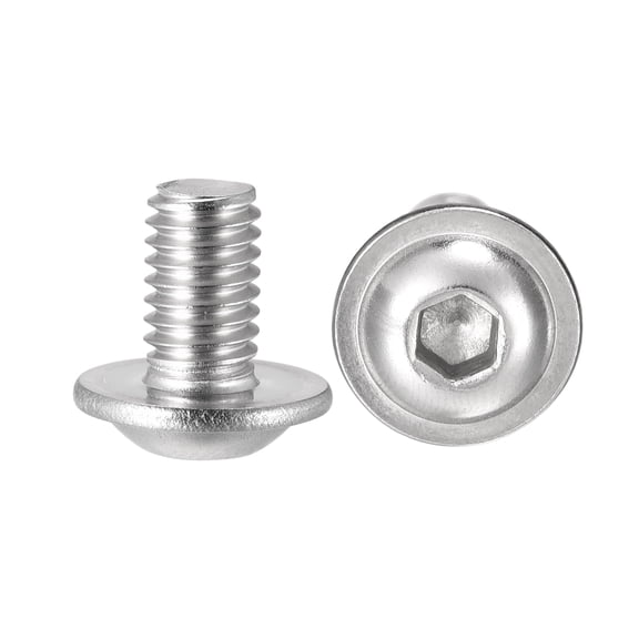 Uxcell M6 x 10mm 304 Stainless Steel Flanged Button Head Socket Cap Screws 20 Pack