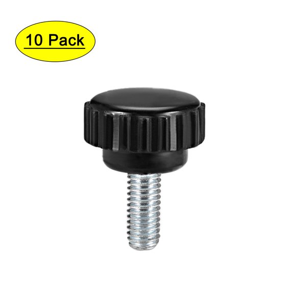 Uxcell M6 x 10mm Male Thread 21mm Round Head Knurled Clamping Knobs 10 Pack