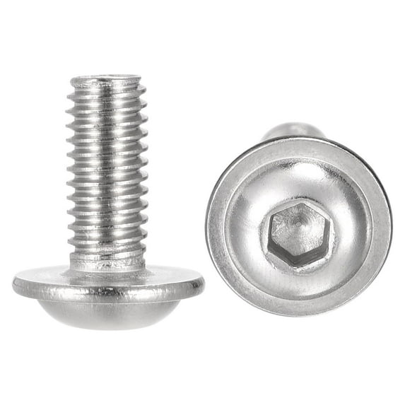 Uxcell M6 x 14mm 304 Stainless Steel Flanged Button Head Socket Cap Screws 20 Pack
