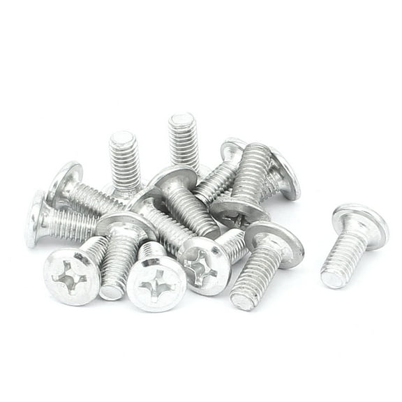 Uxcell M6 x 15mm Phillips Flat Head Countersunk Bolt Machine Screw (15- Pack) 304 Stainless Steel