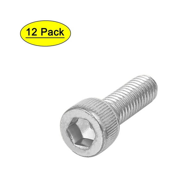 Uxcell M6 x 18mm Thread 304 Stainless Steel Hex Socket Head Cap Screw Bolt DIN912 (12-pack)
