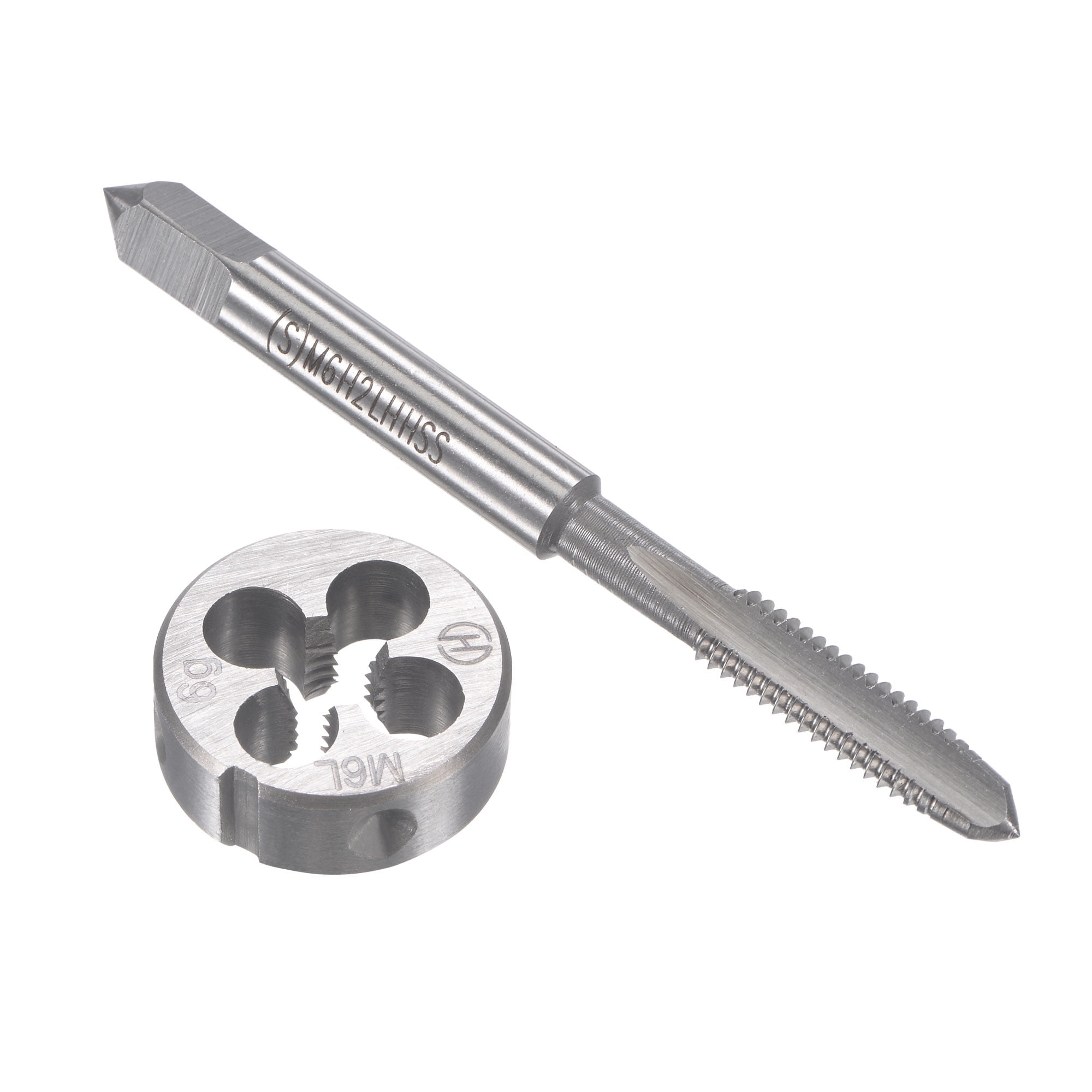 Uxcell M6 x 1mm Metric Left Hand Tap and Die Set Machine Thread Tap with  Round Die 