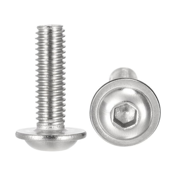 Uxcell M6 x 20mm 304 Stainless Steel Flanged Button Head Socket Cap Screws 20 Pack