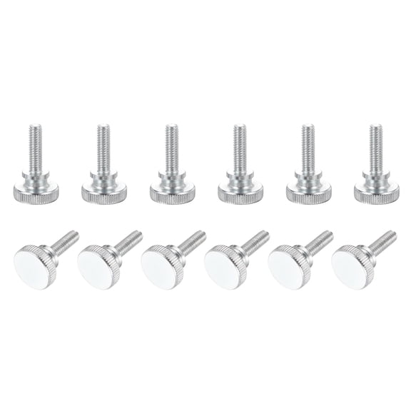 Uxcell M6 x 20mm Knurled Thumb Screws, 12Pcs Metric Knurled Head Bolts Thumb Screw with Shoulder Grip Knobs Fasteners Tighten Thread Fasteners for TV Monitor Mount