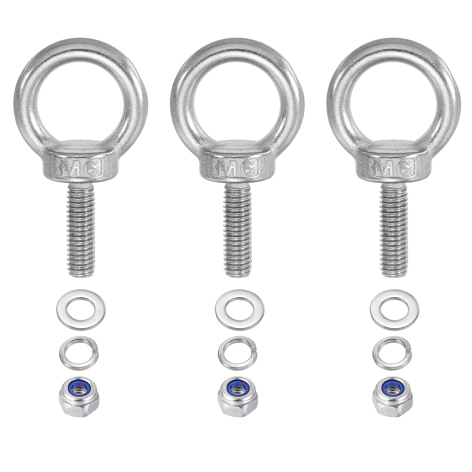 Uxcell Stainless Steel Eye Bolts - M10 X 20mm Shoulder Lifting Bolts, Pack Of 6, Heavy Duty Forged Design - View #8