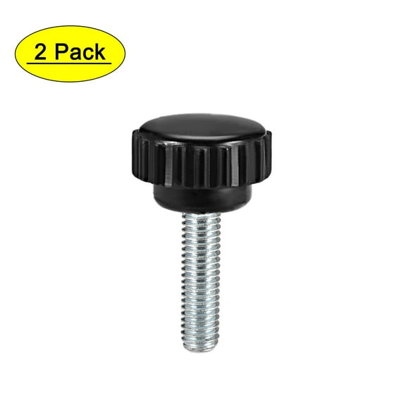 Uxcell M6 x 20mm Male Thread 21mm Round Head Knurled Clamping Knobs 2 Pack