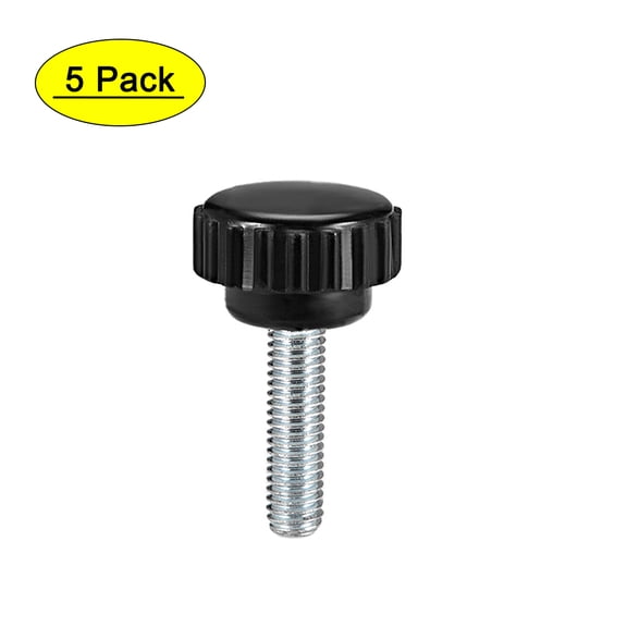 Uxcell M6 x 20mm Male Thread 21mm Round Head Knurled Clamping Knobs 5 Pack
