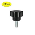 thumbnail image 1 of Uxcell M6 x 20mm Male Thread 32mm Head Star Knobs Zinc Plated Black 2 Pack, 1 of 5