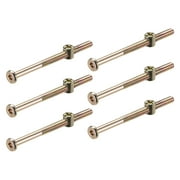 Uxcell M6 x 3.15'' Furniture Bolts Nut Set Hex Socket Screw with Barrel Nuts Phillips-Slotted 6Sets