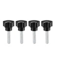 thumbnail image 1 of Uxcell M6 x 30mm Male Thread 32mm Head Star Knobs Zinc Plated Black 4 Pack, 1 of 5