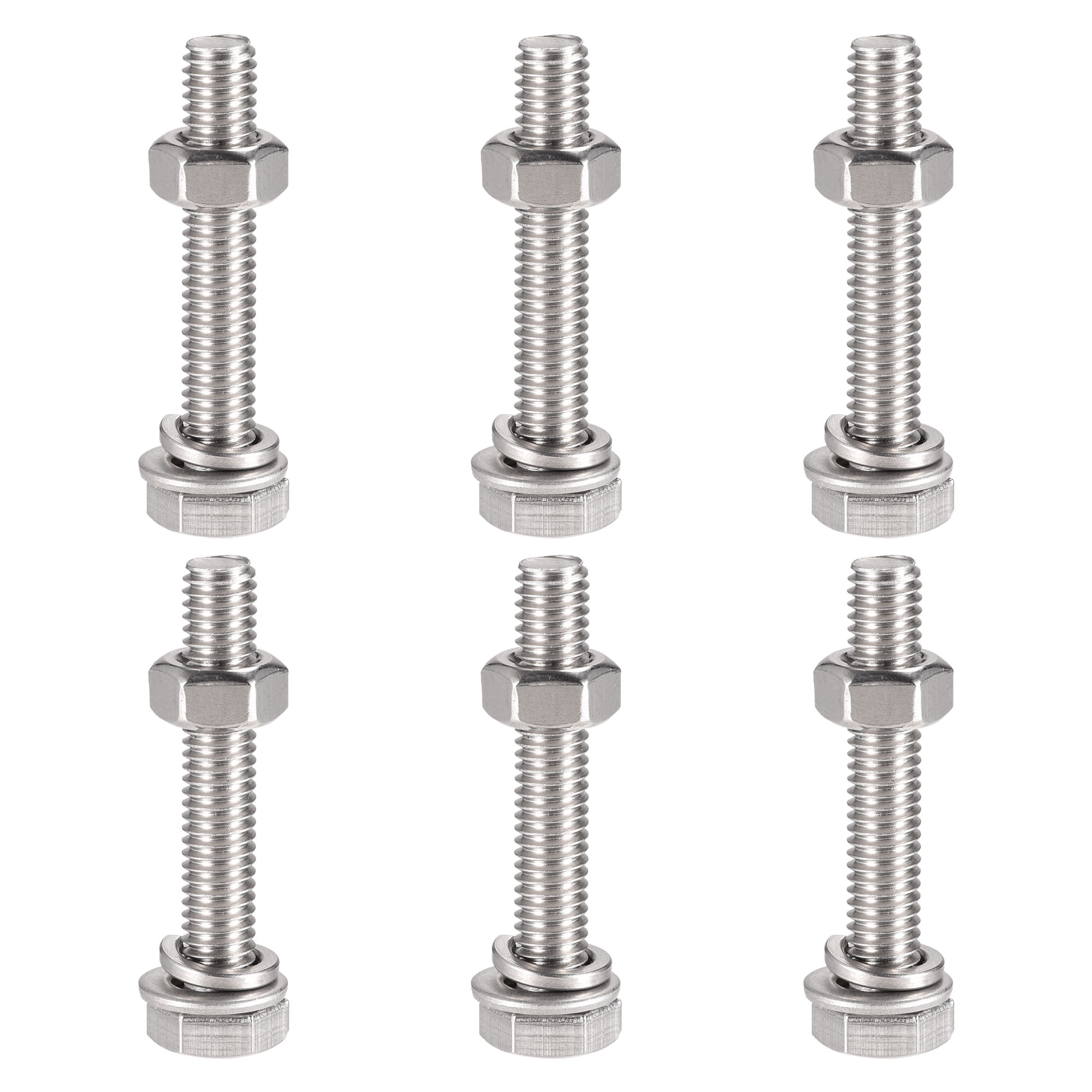Uxcell M6 x 35mm 304 Stainless Steel Hex Head Scr…