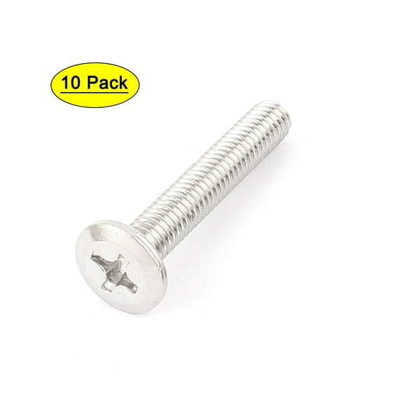 Uxcell M6 x 35mm Full Thread Flat Head Countersunk Bolts Machine Screws 10 Pack