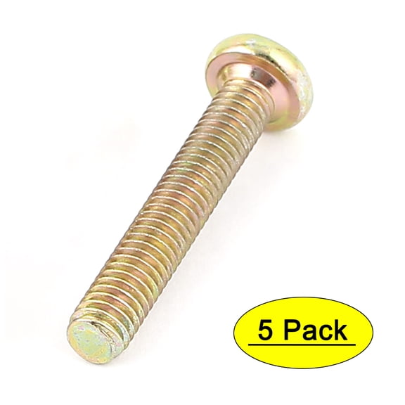 Uxcell M6 x 35mm Full Thread Hex Socket Head Cap Screws Bolts Bronze Tone 5 Pack