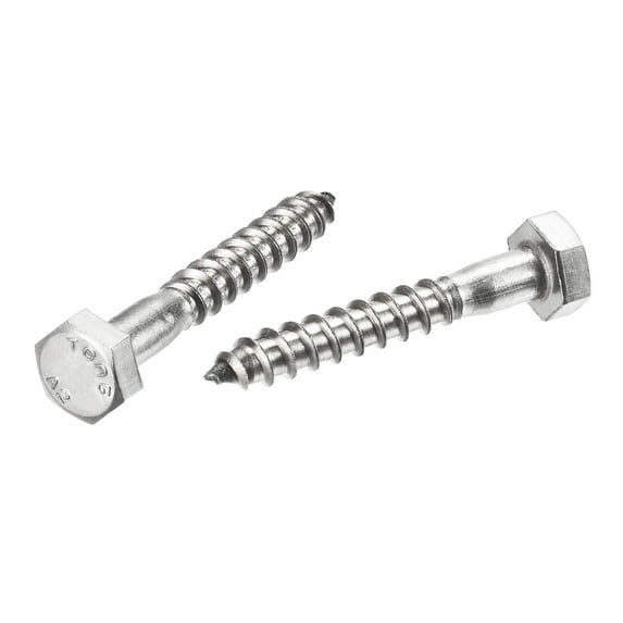 Uxcell M6 x 40mm 304 Stainless Steel Hex Lag Screws for Wood 10 Pack