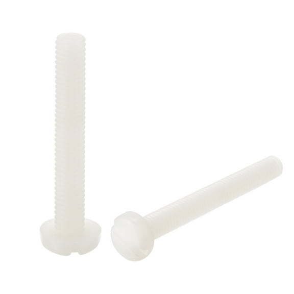 Uxcell M6 x 40mm Nylon Machine Screws, Pan Head Slotted Screw Fasteners, 24 Pack