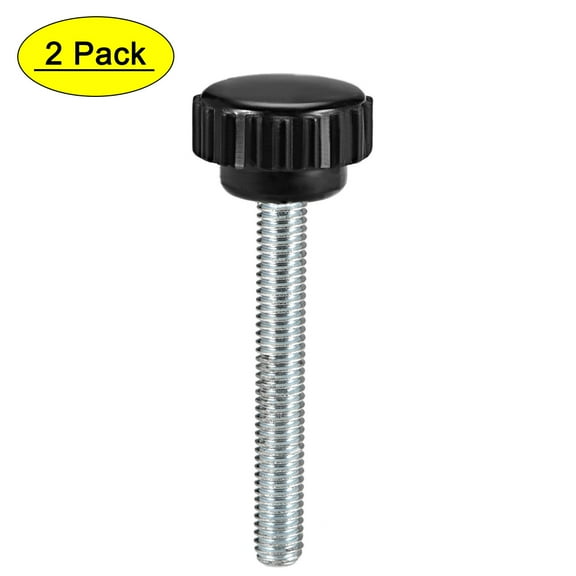 Uxcell M6 x 44mm Male Thread 21mm Round Head Knurled Clamping Knobs 2 Pack