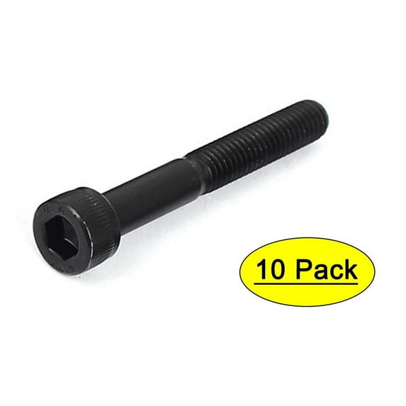 Uxcell M6 x 45mm 12.9 Alloy Steel Hex Socket Key Head Cap Screws Bolts Black (10- Pack)