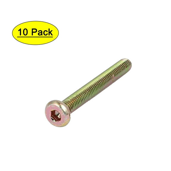 Uxcell M6 x 50mm Fully Thread Hex Socket Drive Metal Flat Head Screws Bolts Fasteners (10-pack)