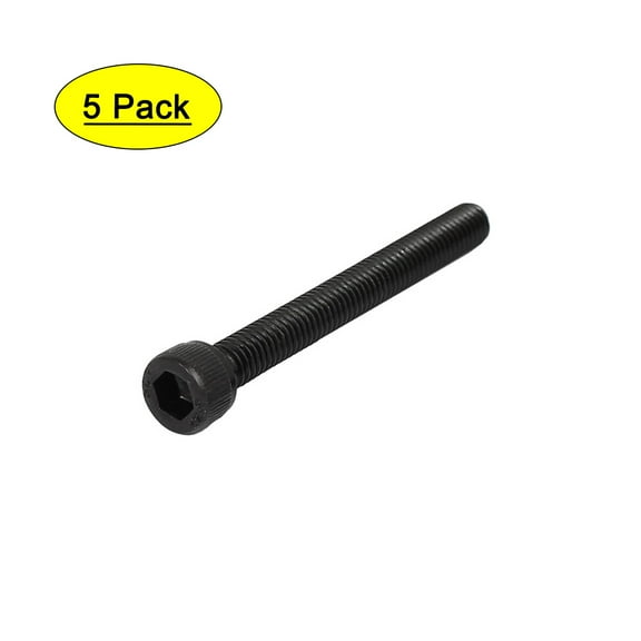 Uxcell M6 x 55mm Alloy Steel 12.9 Grade Fully Thread Hex Socket Head Cap Screw (5-pack)
