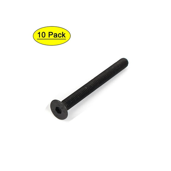 Uxcell M6 x 60mm Full Threaded Hex Socket Countersunk Screws Fasteners (10-pack)