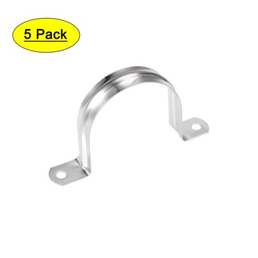 Uxcell M60 U Shaped Conduit Clamp Saddle Strap Tube Pipe Clip Stainless Steel Silver Tone 5pcs