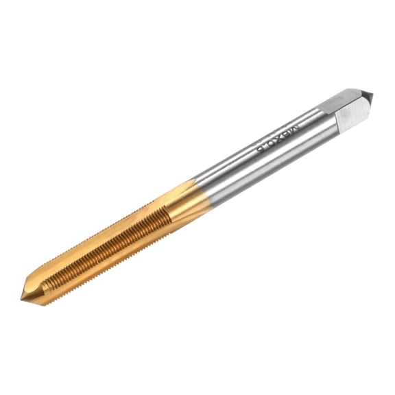 Uxcell M6x0.5mm Metric Thread Tap, HSS Titanium Coated 69mm Length Straight Flute Right Hand Thread Screw Tapping Tool