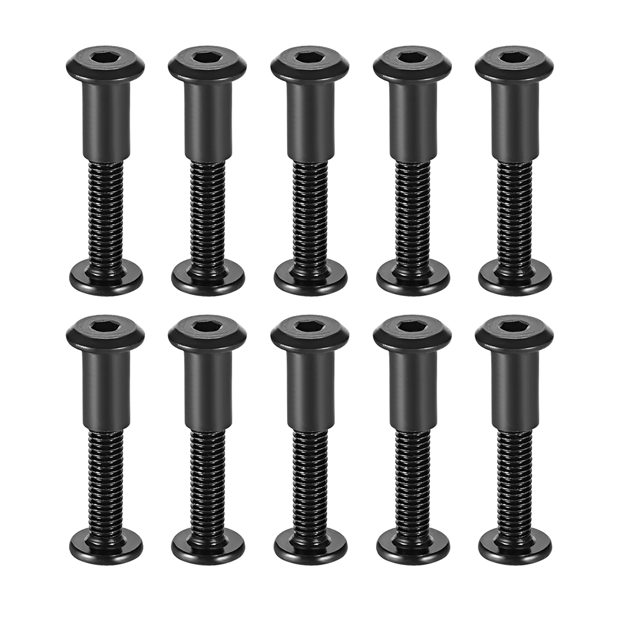 Socket Stud Post Uxcell M6x1.38'' Hex Socket Screw Post Carbon Steel Black 10 Sets ...