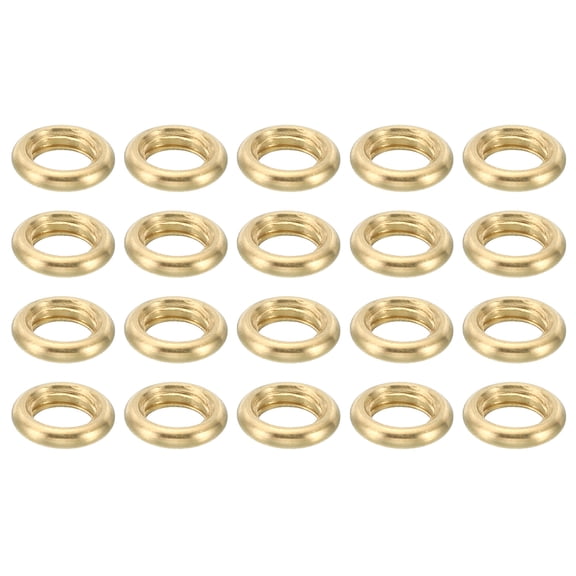 Uxcell M6x1 Brass Round Locknut, 20 Pack Flat Wheel Ring Lock Nut Smooth Surface Decoration