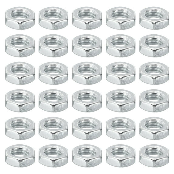 Uxcell M6x1 Steel Hex Nuts 100 Pcs Metric Thread Zinc Plated Finished Hardware Nuts Screw Bolt Fasteners 4mm Tall