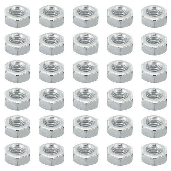 Uxcell M6x1 Steel Hex Nuts 50 Pcs Metric Thread Zinc Plated Finished Hardware Nuts Screw Bolt Fasteners 5mm Tall