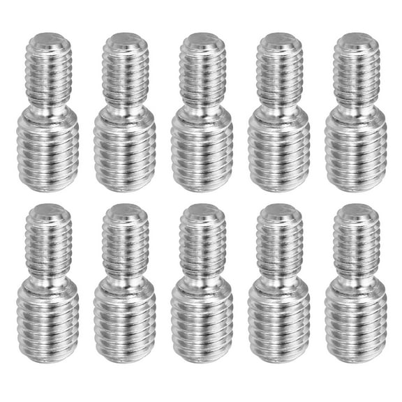 Uxcell M6x1 to M8x1.25 Double End Threaded Stud Screw Bolt 304 Stainless Steel Rod Reducer Adapter 20mm Long 10pcs