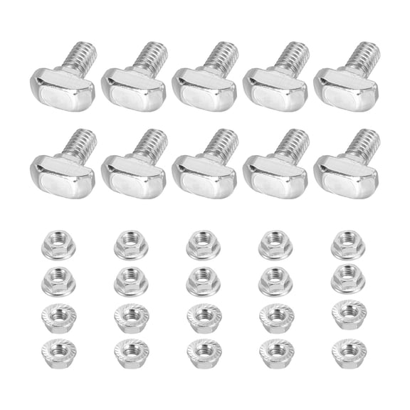 Uxcell M6x12 Hammer Head Bolt T Screw Hexagon Flange Nuts 2020 European Standard 10 Pack