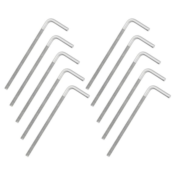 Uxcell M6x120mm 7/L-Shaped Right Angle Bolt Screw, 304 Stainless Steel L Shape Foundation Bolt Long Square Bend Screw, 10 Pcs