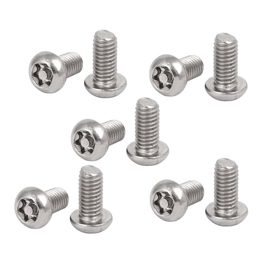 Uxcell M6x12mm 304 Stainless Steel Button Head Torx Security Tamper Proof Screws (10-pack)