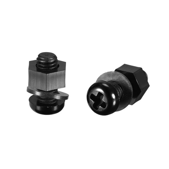 Uxcell M6x12mm Nylon Screw Nut Washer Assortment Kit Black 20 Set