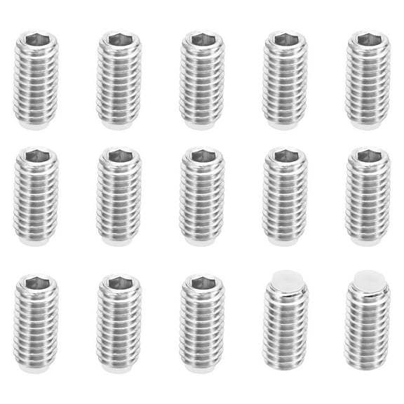 Uxcell M6x12mm Nylon Tip Grub Screw Hex Socket Head Cup Point Anti Slip Set Screws Internal Hex Drive Hardware 15 Pack