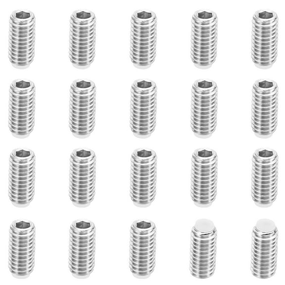 Uxcell M6x12mm Nylon Tip Grub Screw Hex Socket Head Cup Point Anti Slip Set Screws Internal Hex Drive Hardware 20 Pack