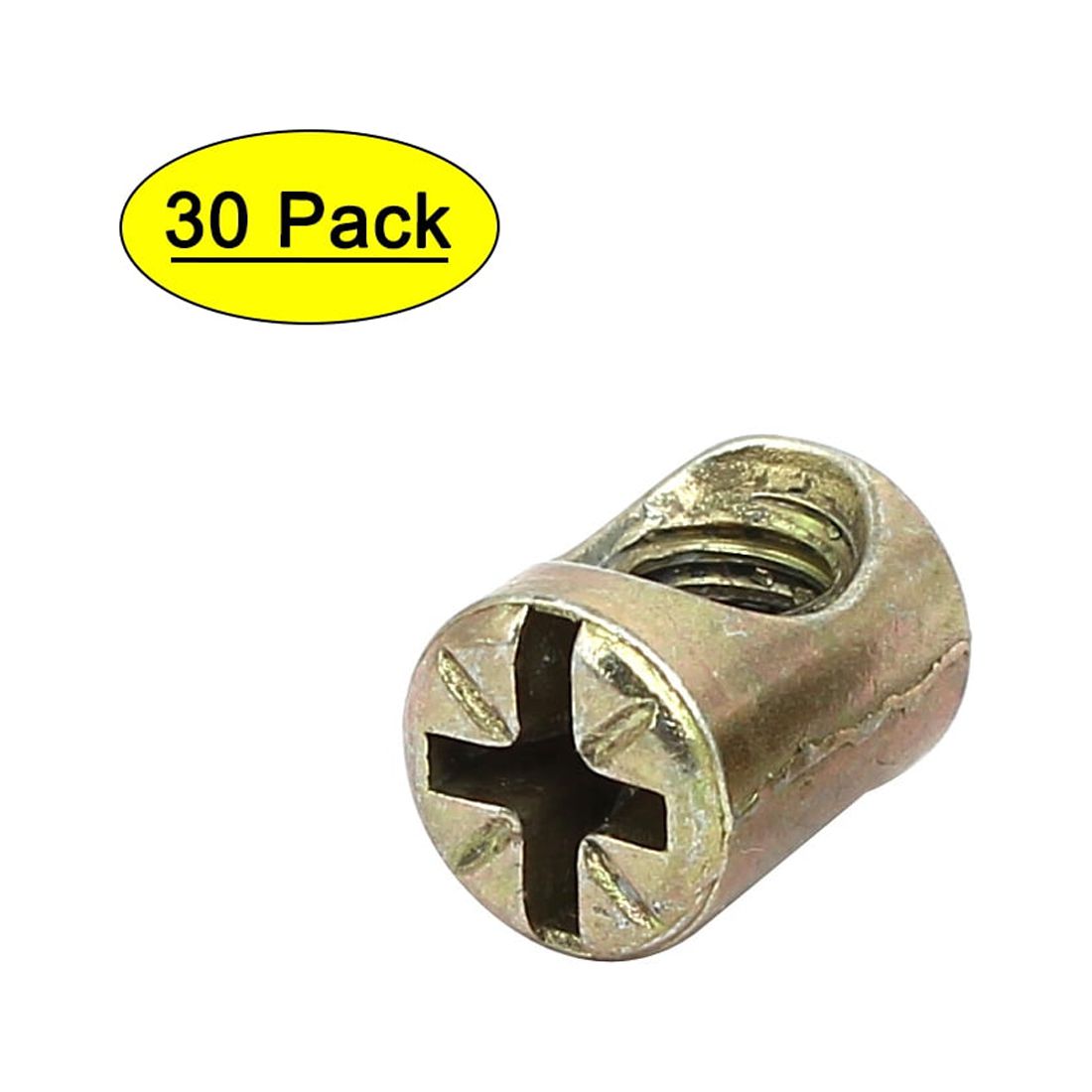 Uxcell M6x20mm Barrel Bolt Cross Dowel Slotted Furniture Nut for Beds Chairs (10pack)