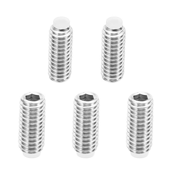Uxcell M6x14mm Nylon Tip Grub Screw Hex Socket Head Cup Point Anti Slip Set Screws Internal Hex Drive Hardware 5 Pack