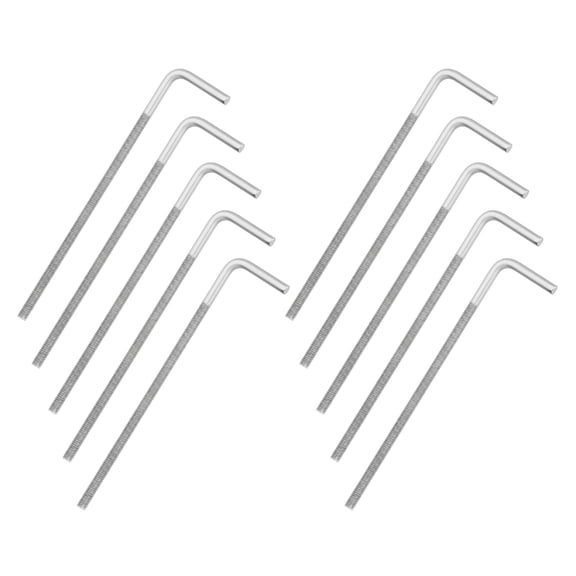 Uxcell M6x150mm 7/L-Shaped Right Angle Bolt Screw, 304 Stainless Steel L Shape Foundation Bolt Long Square Bend Screw, 10 Pcs