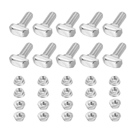Uxcell M6x16 Hammer Head Bolt T Screw Hexagon Flange Nuts 2020 European Standard 10 Pack
