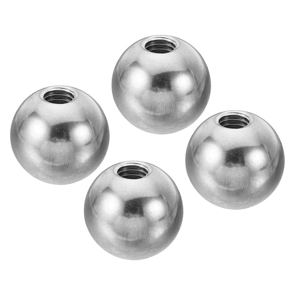 Uxcell M6x18mm Ball Nuts Knob, 4 Pack Thread 304 Stainless Steel Round Blind Hole Screw Cap Cover, Silver
