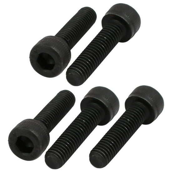 Uxcell M6x20mm 12.9 Grade Hex Socket Cap Left Hand Thread Screw Bolt Black 5 Pack