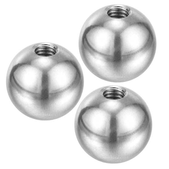 Uxcell M6x20mm Ball Nuts Knob, 3 Pack Thread 304 Stainless Steel Round Blind Hole Screw Cap Cover, Silver