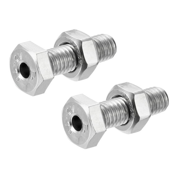 Uxcell M6x20mm Hexagon Fasteners Hollow Screw Bolts with Nuts 2 Pack