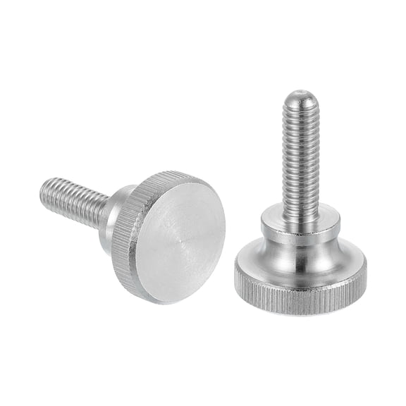 Uxcell M6x20mm Knurled Thumb Screws, 304 Stainless Steel Diamond Head Thumb Screws Metric Knurled Head Bolts with Shoulder Grip Knobs Hand Tighten Thread Fasteners, 20mm Dia. 2 Pcs