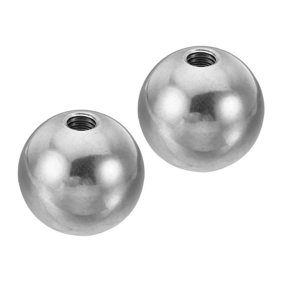Uxcell M6x24mm Ball Nuts Knob, 2 Pack Thread 304 Stainless Steel Round Blind Hole Screw Cap Cover, Silver