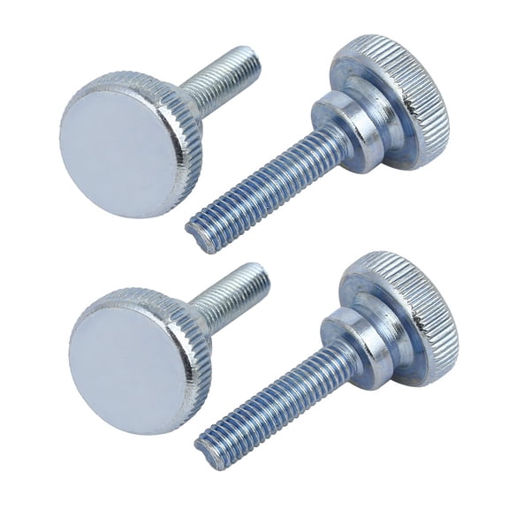 Uxcell M6x25mm Flat Knurled Head Fully Threaded Thumb Screws Bolts Fastener 4 Pack