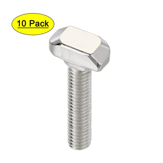 Uxcell M6x25mm T-Slot Drop-in Stud Sliding Bolt Carbon Steel 10 Pack