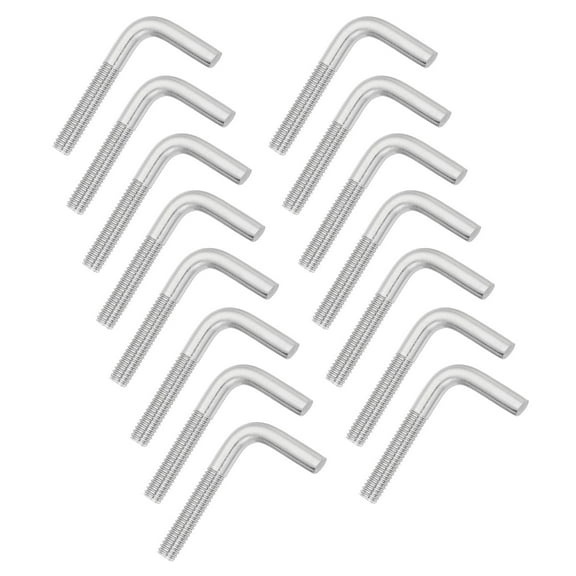 Uxcell M6x40mm 7/L-Shaped Right Angle Bolt Screw, 304 Stainless Steel L Shape Foundation Bolt Long Square Bend Screw, 15 Pcs